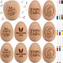 36 Pcs Easter Egg Shakers Set Include 12 Pcs 2026 DIY Wooden Egg Shakers Percussion Musical Maracas Instruments with 24 Color Markers First Easter Gifts Basket Stuffers Music
