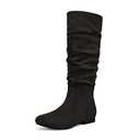 DREAM PAIRS Women's Knee High Pull On Fall Weather Winter Boots,Size 8.5,Black,BLVD