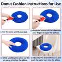 3 Pack Inflatable Donut Pillow, Portable Hemorrhoid Pillow, Butt Pillows for Sitting Tailbone, Seat Donut Cushions for Pressure Relief for Home, Office or Car (Rose red, Light Blue, Gray)