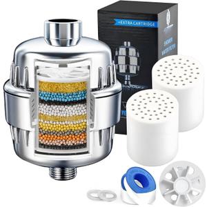 Shower Head Filter for Hard Water & Hair - 2 Replacement Cartridges -20 Stage - Water Softener to Remove Chlorine and Fluoride,BTHF-02 Shower Head Filter for Hard Water & Hair - 2 Replacement Cartridges -20 Stage - Water Softener to Remove Chlorine and Fluoride,BTHF-02