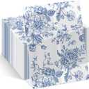 ForraFun 100 Pack Blue Floral Vellum Jackets Bulk for 5x7 Invitations Pre-folded Vellum Paper Envelope Inserts Liners Invitation Sleeves Wraps Accessories Kit for Wedding Birthday Bridal Party