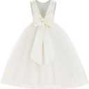 Ekidsbridal V-Back Satin Flower Girl Dress Toddler Communion Gown Formal Dresses 219 Size 10