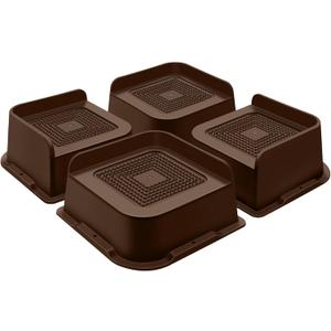 Bed Risers 2 Inch Heavy Duty, Furniture Risers for Bed Desk Table Sofa Couch, Oversized Bed Lifts Risers, Support up to 5000 Lbs (4 Pack Brown)