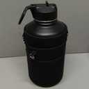 64 oz Water Bottle Insulated with Straw & 3 Lids, Coolflask Large Metal Stainless Steel Water Jug Big Half Gallon Wide Mouth for Sports, Gym or Office, Non-BPA Keep Cold 48H Hot 24H, Magic Black