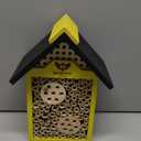 WildYard Bee House - Weather-Resistant Natural Wood Mason Bee Box for Power Pollinators - Simple Installation for Gardens - Pollinator House