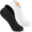 10 Pairs Sleep Cotton Socks for Moisturizing Feet Overnight, Snug-fit Spa Lotion Socks for Dry Feet and Cracked Heels, Cosmetic Design for Men Women, Regular Size, Black & White