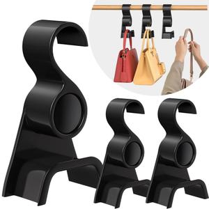 Premium Acrylic Purse Hanger Closet Set of 3, Purse Organizer for Closet Black, Purse Hanger Hook for Organizer Storage Purses Tote Bag Backpacks Handbags