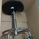 YEEZEE Saddle Stool Ergonomic- Comfortable Rolling Saddle Stool with Wide Thick Saddle Seat Padding, Swivel Adjustable Saddle Chair with Wheels and Ring Pedal for Medical Massage Salon (Dark Black), 15" x 16" x 21"