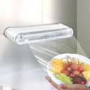 Plastic Wrap Dispenser With Cutter, Reusable Cling Film Dispenser, Cling Wrap Dispenser With Slide Cutter, Also For Aluminum Foil, Tin Foil, Baking Paper (white)