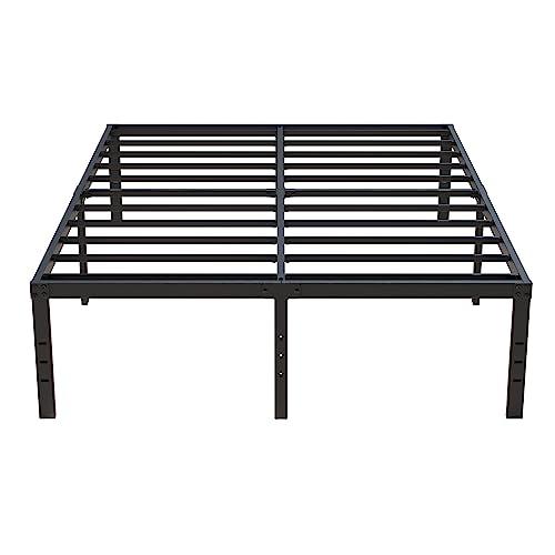 Upcanso 18 Inch King Bed Frame Heavy Duty Metal Platform King Size Bed Frames with High Storage, Eassy Assembly 3,500 Lbs Heavy Duty Bedframes, Black