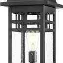 Emliviar 22 Inch Large Outdoor Lamp Post Light, Farmhouse Pole Lights for Outside Patio, Waterproof Aluminum in Black Finish with Seeded Glass, DE279P-M BK (Large - 1 Pack)