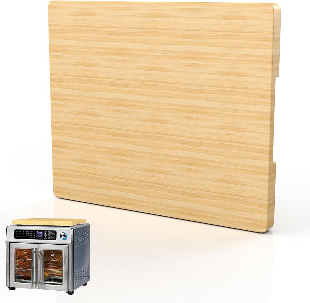 Bamboo Cutting Board Compatible with Emeril Lagasse Air Fryer, Accessories for Cuisinart Air Fryer Toaster Oven TOA-70, Protects Cabinet, More Storage Space (15"L x 12.6"W)