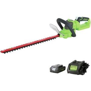 Greenworks 24V 20-Inch Cordless Hedge Trimmer with 2.0 AH Battery Included, HT24B211