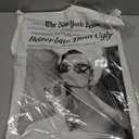 New York Trends Wall Art Black and White Newspaper Better Late Than Ugly Poster Canvas Prints Funky Feminist Posters Trendy College Wall Decor for Bar Cart Girl Dorm Room Bathroom Decorative 12x16inch Unframed