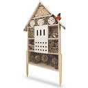 wildlife friend Insect Hotel XXL Standing - bee Hotel with Stand 30 inch, Metal roof - Large Wild bee Hotel - Insect House for Bees, Ladybugs and Butterflies | Insect Hotel kit