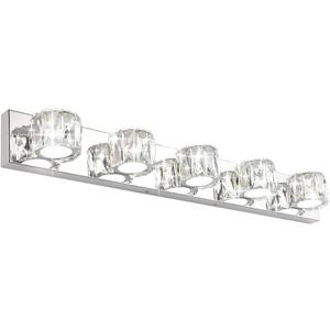 Aipsun 5 Lights Crystal Vanity Lights Modern LED Vanity Lights for Bathroom Vanity Lighting Fixtures Modern Bathroom Wall Light