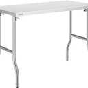 VEVOR Commercial Worktable Workstation 48 x 24 Inch Folding Commercial Prep Table, Heavy-duty Stainless Steel Folding Table with 661 lbs Load, Kitchen Work Table, Silver Stainless Steel Kitchen Island