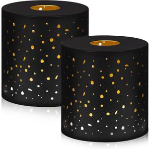 2 Pack Small Metal Lamp Shades, Cylinder Metal Lamp Shade with 1-5/8" Fitter, Lampshade Replacement for Lighting Fixture, Chandelier, Table Lamps, Wall Lamp, Floor Lamp, Diameter 4.75 in Height 5 in (Bronze Black)