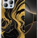 Compatible for iPhone 16 Pro Max 6.9 Case Glitter Black Gold Quicksand Shockproof Black Elegant Phone Cover for Lady Boss