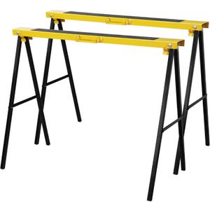 Forup Portable Folding Sawhorse, Heavy Duty Twin Pack, 275 lb Weight Capacity Each 2 Pack (Yellow)