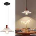 Pendant Lights Kitchen Island: Mini Chandelier Ceiling Light Fixture with Hand Blown Glass, E26 67 inch Height Adjustable Rustic Vintage Hanging Chandeliers for Dining Room Kitchen Foyer (1 Pack)