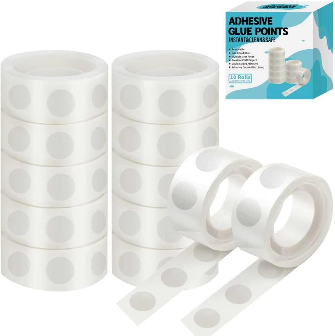gegemaoyi 1000Pcs Clear Glue Dots Double Sided Adhesive Points for Balloons Craft Decor
