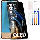 OLED Screen Replacement for Google Pixel 8 Pro LCD Display GC3VE G1MNW Touch Screen Assembly with Repair Tools (Black with Frame)