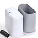 Bathroom Trash Can with Lid, Slim 3.3 Gallon Vacuum adsorption Garbage Bin, Narrow Press Top Waste Basket for Odor Control & Dog Proof for Bathroom Bedroom Office Home