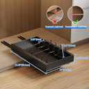 Mustorn 2 Pack Pull Out Cabinet Organizer with 8 Dividers,21.8" Deep Slide Out Drawers for Cabinets Adhesive Pull Out Drawers Heavy Duty Pull Out Shelves for Kitchen, Cupboard, Pantry, Bathroom-Black