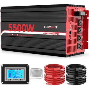 5500W Power Inverter 12V DC to 110V/120V AC Car Inverter with 4 AC Outlets,3.1A USB Port, Type-C Port, Peak Power 11000W Car Power Inverter for Vehicles, RV,Truck,Road Trip