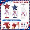 Briwooody 6 Pcs 4th of July Decoration Wooden Sign Retro Red White Blue Star Patriotic Tabletop Centerpiece Memorial Day Tiered Tray Decor for Veterans Independence Day Home Office