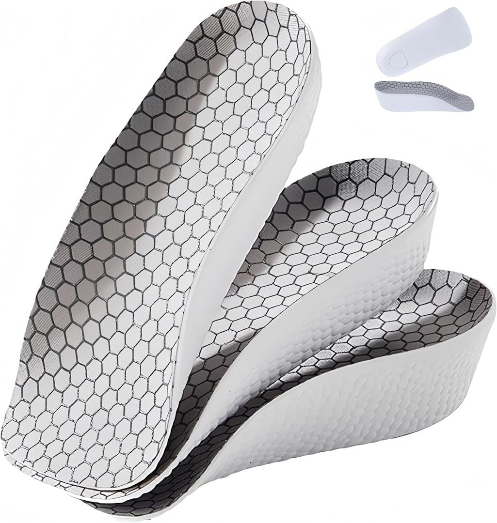 3 Pairs Height-Increasing InsolesHeight boostersHeel Lifts for Shoes,Orthopedic High PadsArch Support Inserts for Men and Women,(Gray0.6"/1"/1.4" Height) (1 Inch)