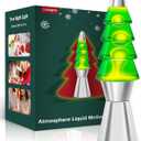 Christmas Tree Liquid Motion Lamp,for Mother's Day/Mom Gifts,14.5 inches Table Lamp Christmas Indoor Decorations for Adults and Kids, Mood Lighting Home Decor Lav Night Light (Green)