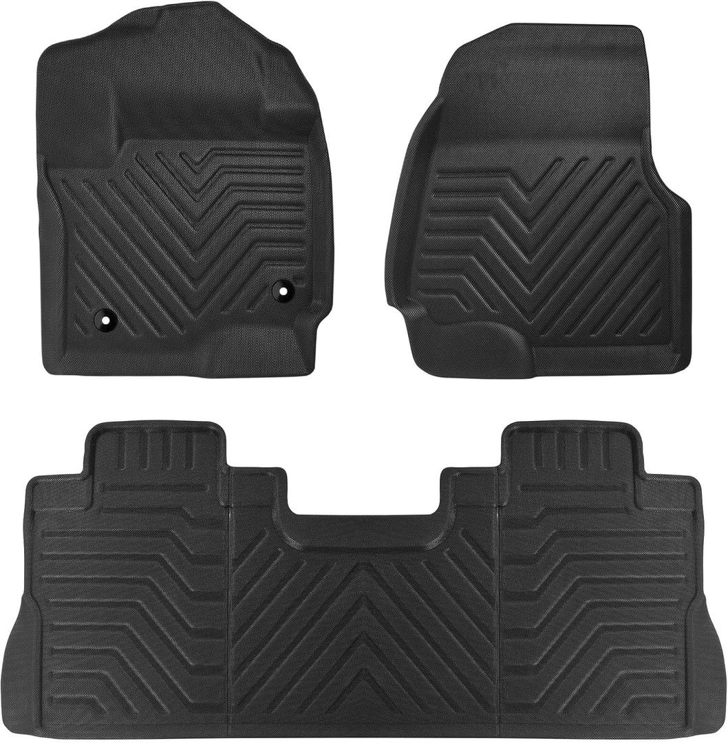 Floor mats for F250 F350 F450 Crew Cab 2017-2025 with Fold Flat Storage, Floor Liners for Ford Super Duty, 1st & 2nd Row