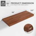 24 in Floating Shelves for Wall Decor Color Walnut,Pack 2