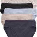 Hanes Women's Microfiber Stretch Underwear Pack, Comfort Flex Fit Brief Bikini or Thong Panties, 6-Pack