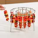 24 Skewers Air Fryer Grill,Stainless Steel Barbecue Rack, Air Fryer Round Hanging Vertical Meat Skewers