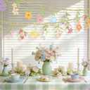 2PCS Wildflower Garland Banner, Wildflower Party Decorations Floral Grland for Baby in Bloom Baby Shower Bridal Shower Spring Tea Party Wild One Birthday Easter Mother's Day Decorations