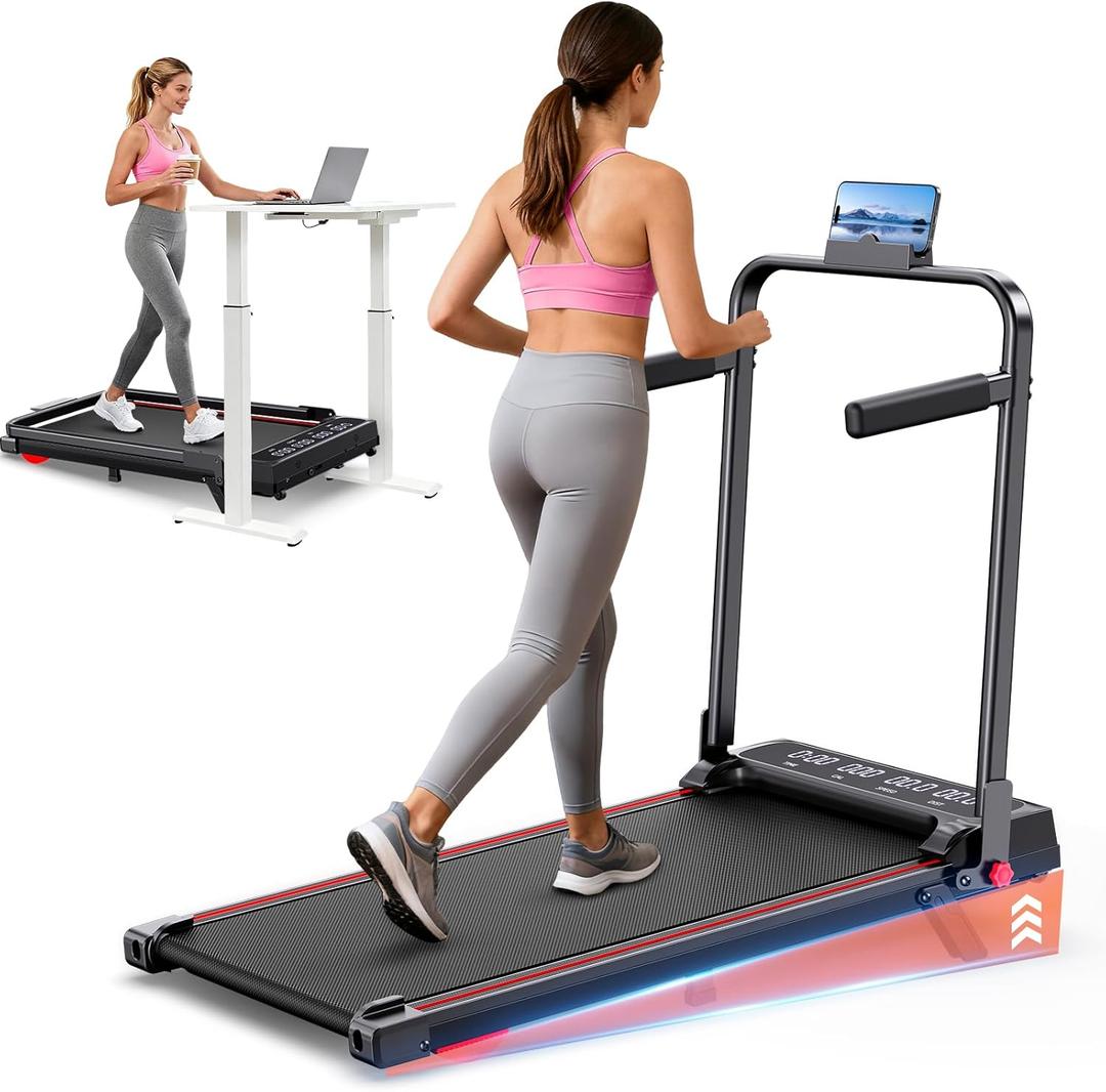 Fasion Trek Run Incline Walking Pad Treadmill for Home Small,2.5 HP Quiet Under Desk Treadmill with 300lbs Capacity,