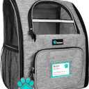 PetAmi Dog Backpack Carrier for Small Large Cat, Pet, Puppy, Ventilated Pet Hiking Backpack Travel Bag, Airline Approved Cat Backpack Carrier, Camping Biking Dog Bag Up to 18lbs Pet, Grey (Heather Gray)