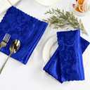 60 Pack Royal Blue Satin Cloth Napkins, 17x17 Inch Satin Napkins Damask Cloth Napkins Jacquard Dinner Napkins Luxurious Cloth Napkin for Wedding Banquet Party Restaurant Dinner Decoration