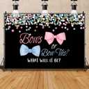 Mestiker7x5ft Ties or Bows Gender Reveal Backdrop Blue Ties and Pink Bows Gender Reveal Party Decoration Photography Background Black Background Cake Table Banner Photo Studio Props Vinyl