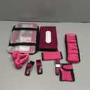 25PCS Bling Car Parts Set, Car Parts Set Female Plug Universal 15 Inch, Shiny License Plate Frame, Center Console Cover and Rearview Mirror Set and Other Car Accessories(Rose Pink)