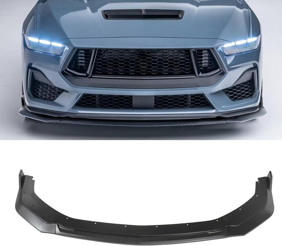 Front Lip for Ford Mustang GT EcoBoost 2024-2026 Front Bumper Lip Splitter Matte Black