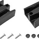 2pcs Shower Door Guides, Glass Door Limit Slide with Stainless Steel Screws (Black) (black 60x50x20mm)