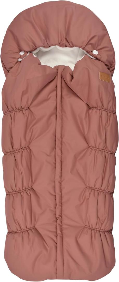 BEABA High Performance Waterproof Universal Stroller Footmuff, Warm Baby Bunting for Baby Stroller, Baby Winter Essentials, Baby Blanket Cover for Stroller (Terracotta)