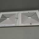 PATIKIL 14x14 Inch Bathroom Exhaust Fan Cover, 2Pcs Plastic Fan Grilles Air Conditioning Vent Cover with Springs for Square Ceiling or Exhaust Fans Home Office Bathroom Kitchen Ventilation