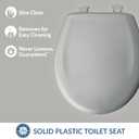 Bemis Classic Colors Slow Close Toilet Seat, Easy Clean Hinges and Durable Plastic Seat, Made in USA, Round, Ice Grey