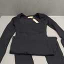 QINSEN Womens Sexy Square Neck Long Sleeve Full Length Leggings Bodycon Stretch Jumpsuit M