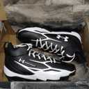 Under Armour Mens Spotlight Hammer Football Cleats (7.5, (001) Black/White/White)